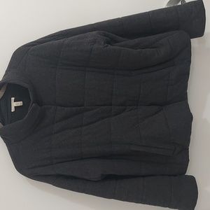 Eileen Fisher gray padded cotton jersey jacket M